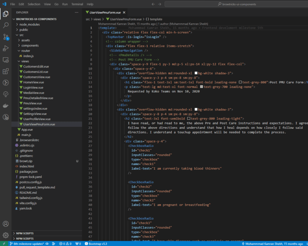 Browtricks Vue JS and TailwindCSS