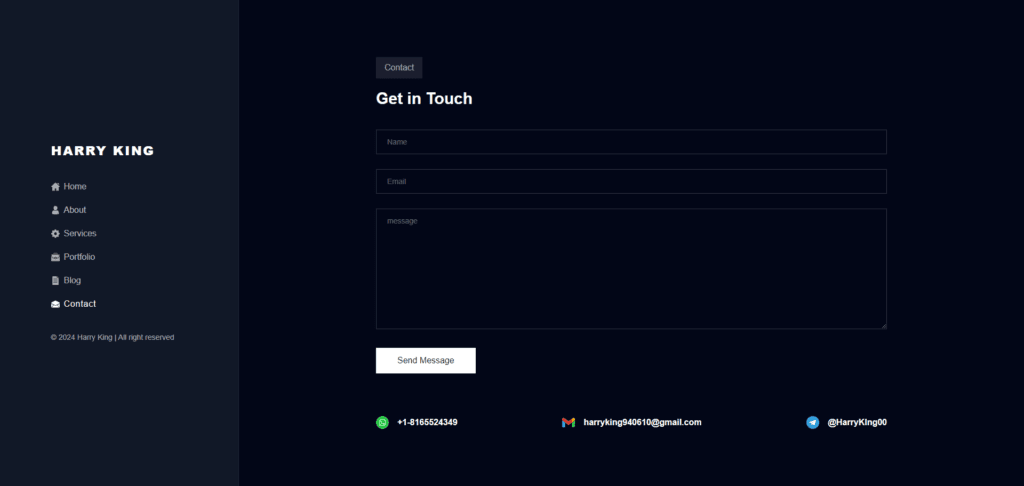 Harry King Portfolio: Next.js TailwindCSS
