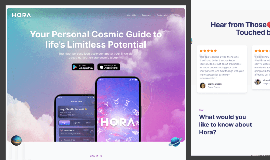 Hora Stars: UI Design and WordPress 