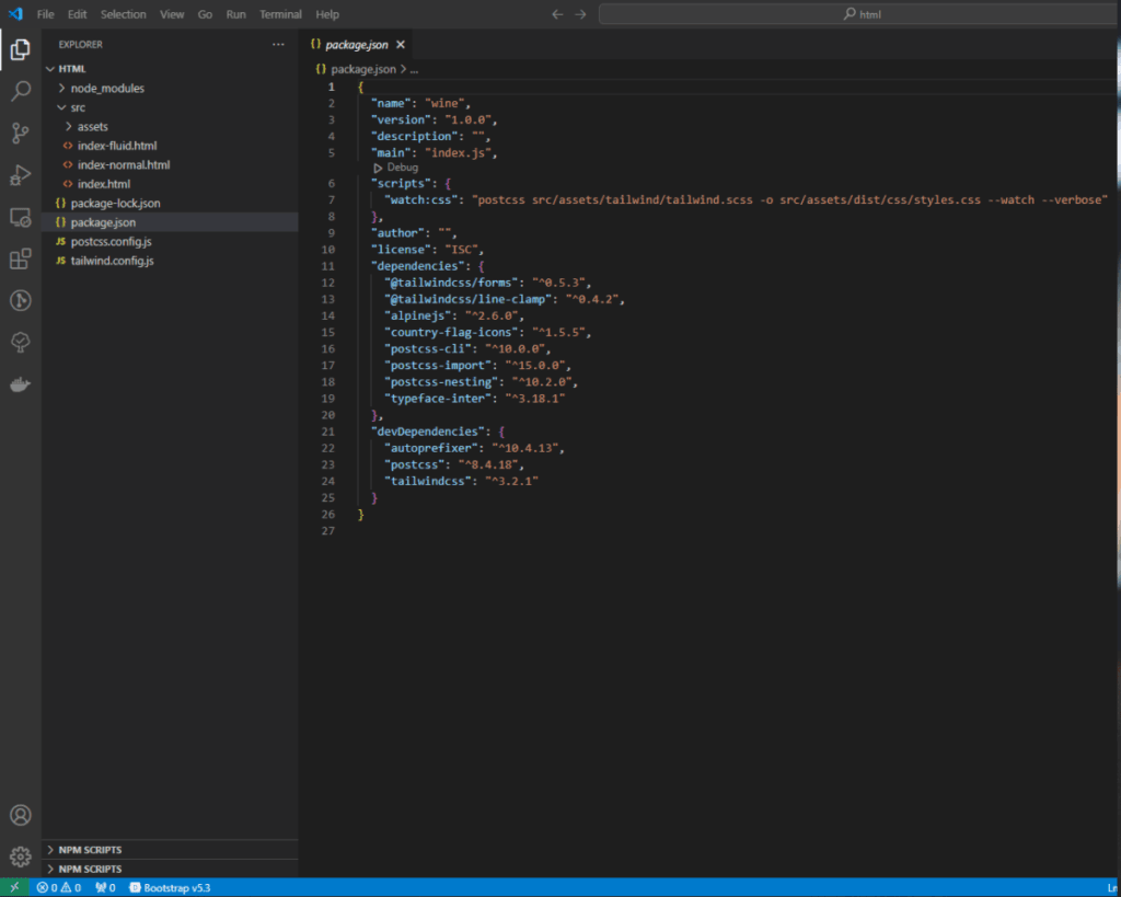 Remicorsn HTML5 and TailwindCSS
