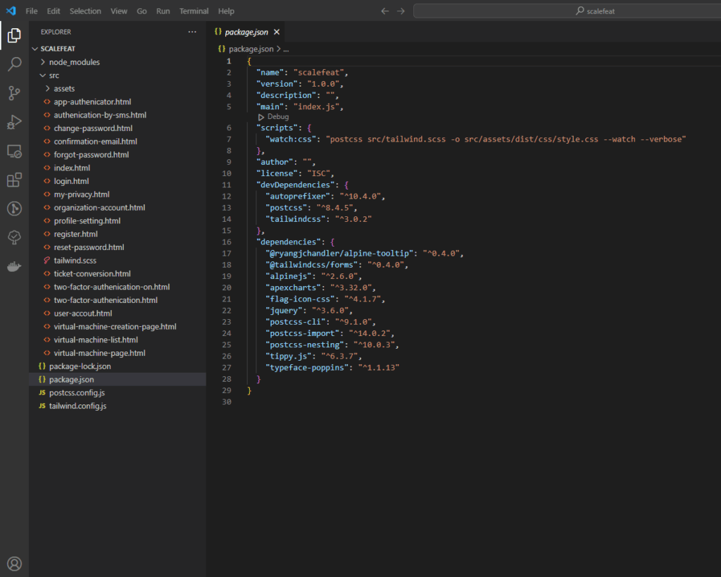 Scalefeat HTML5 and TailwindCSS